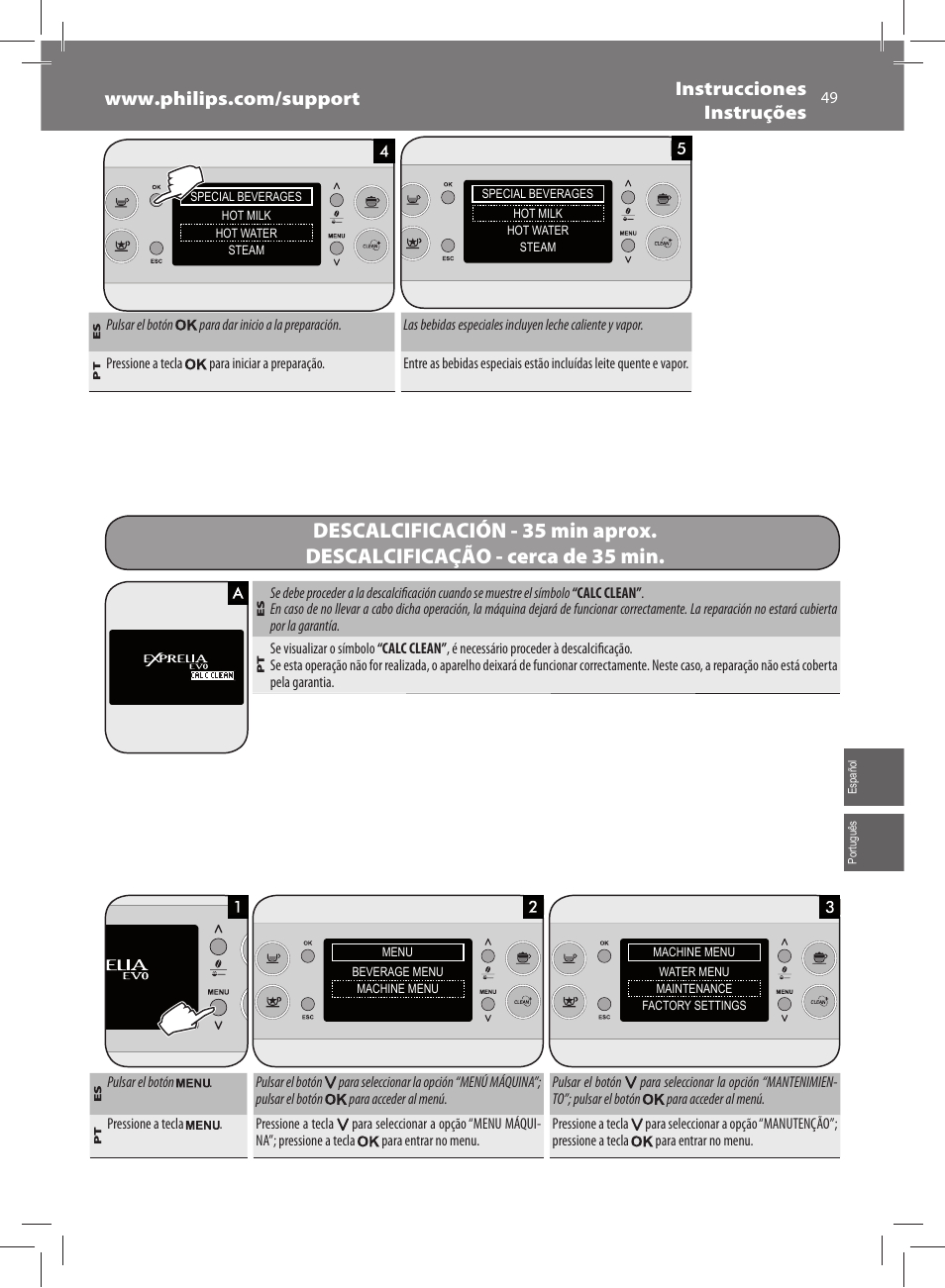 Philips Saeco Exprelia Evo Machine espresso Super Automatique User Manual | Page 49 / 60