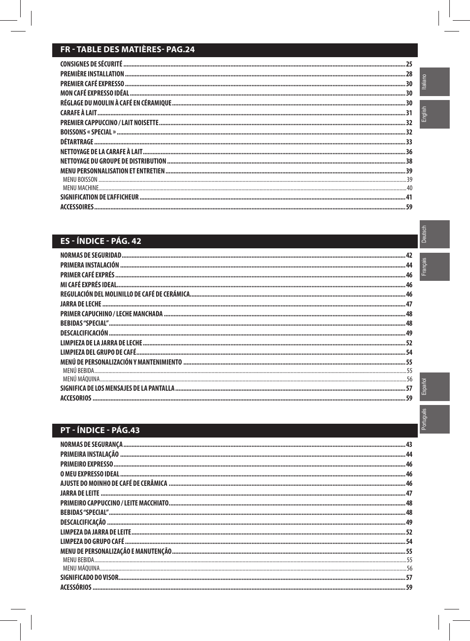 Philips Saeco Exprelia Evo Machine espresso Super Automatique User Manual | Page 5 / 60