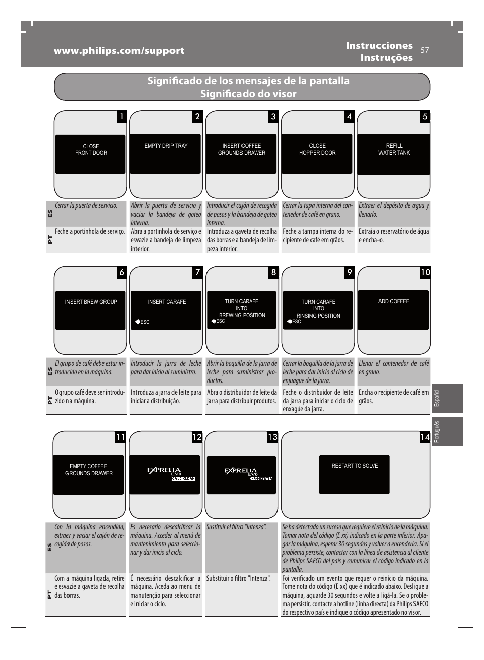 Philips Saeco Exprelia Evo Machine espresso Super Automatique User Manual | Page 57 / 60