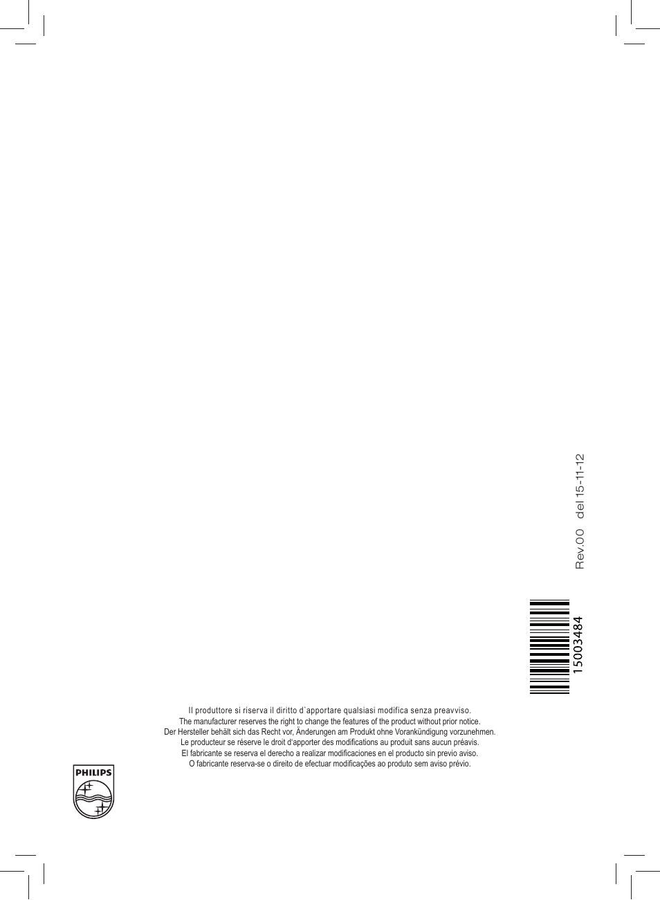 Philips Saeco Exprelia Evo Machine espresso Super Automatique User Manual | Page 60 / 60