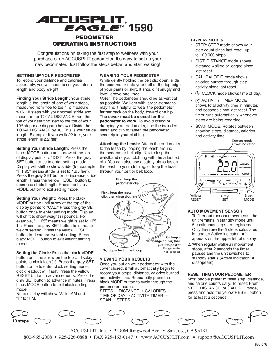 Accusplit 1590 User Manual | 2 pages