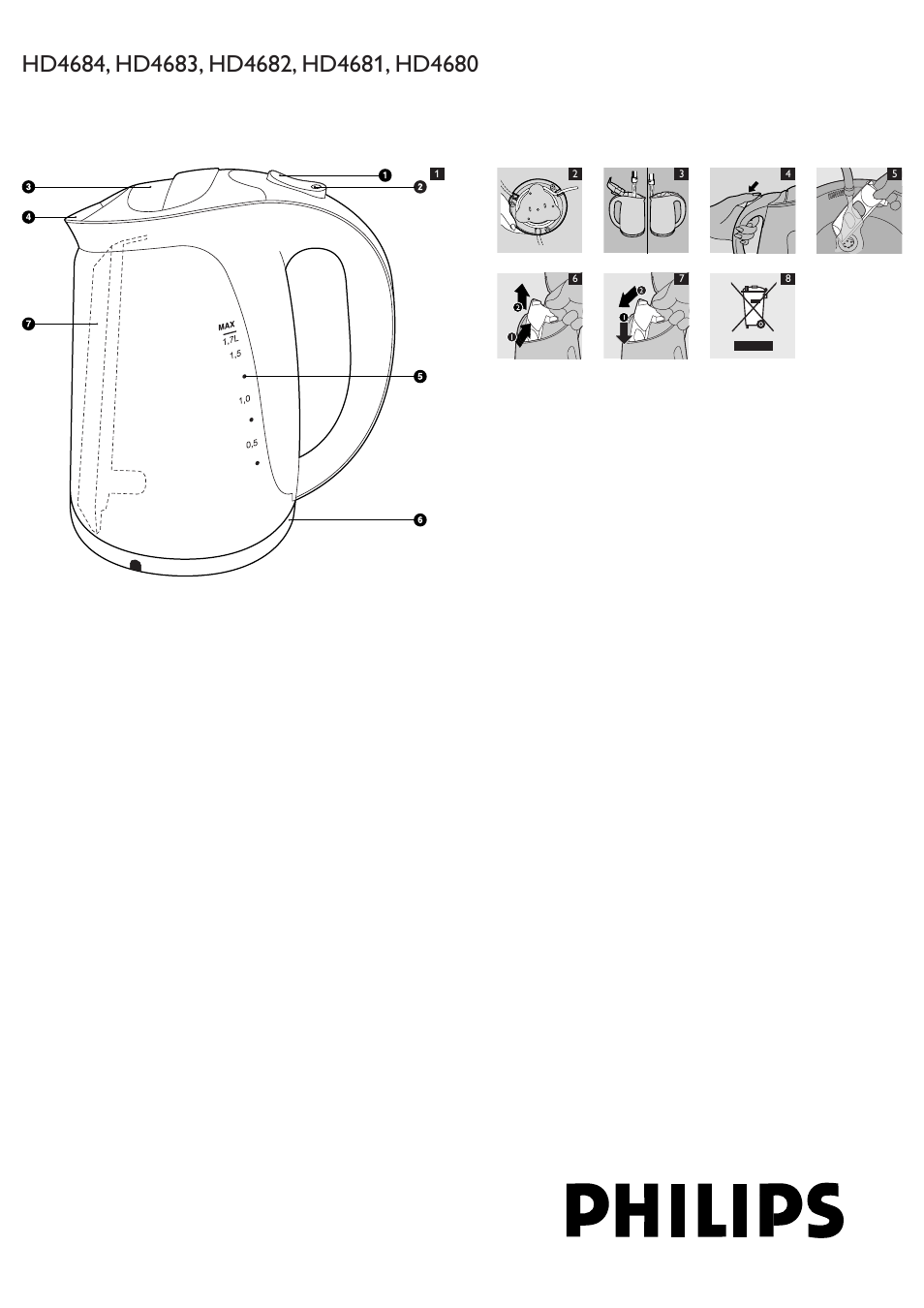 Philips Bouilloire User Manual | 8 pages