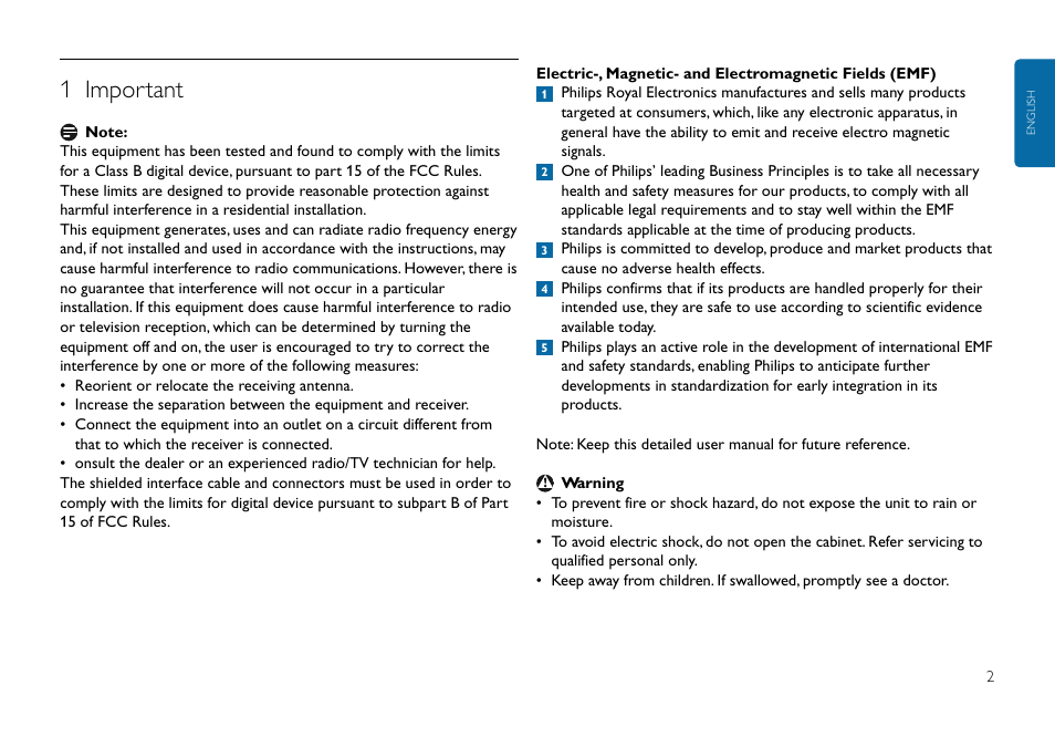 1 important | Philips Clé USB User Manual | Page 2 / 10