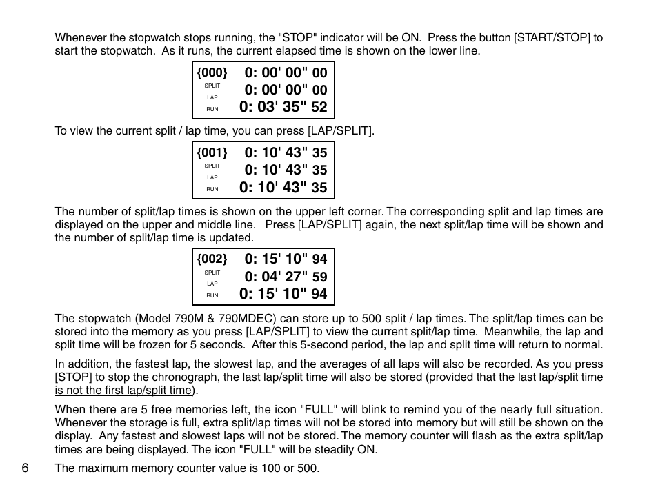 Accusplit 790M User Manual | Page 8 / 21