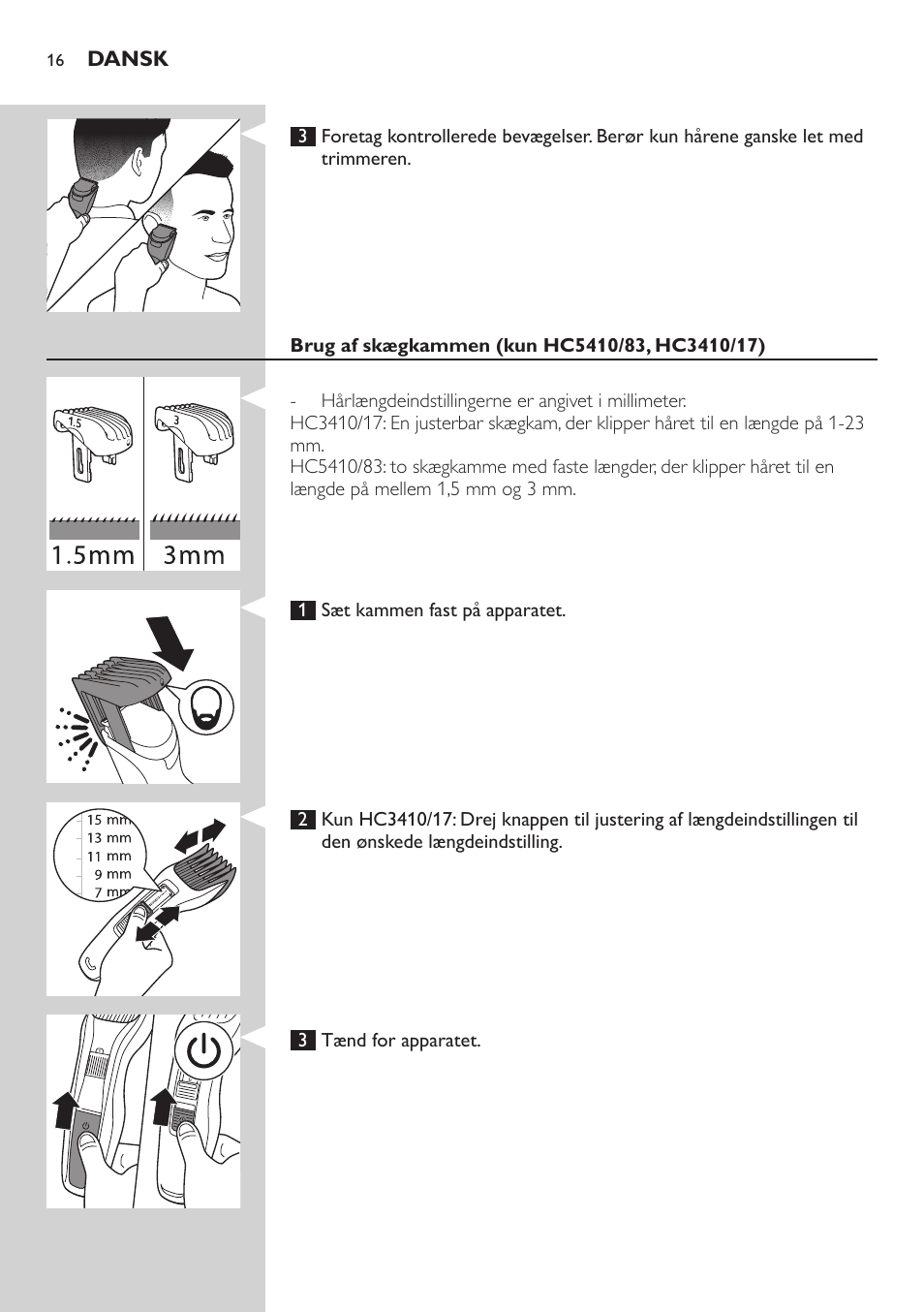 Philips HAIRCLIPPER Series 3000 Tondeuse à cheveux User Manual | Page 16 / 98