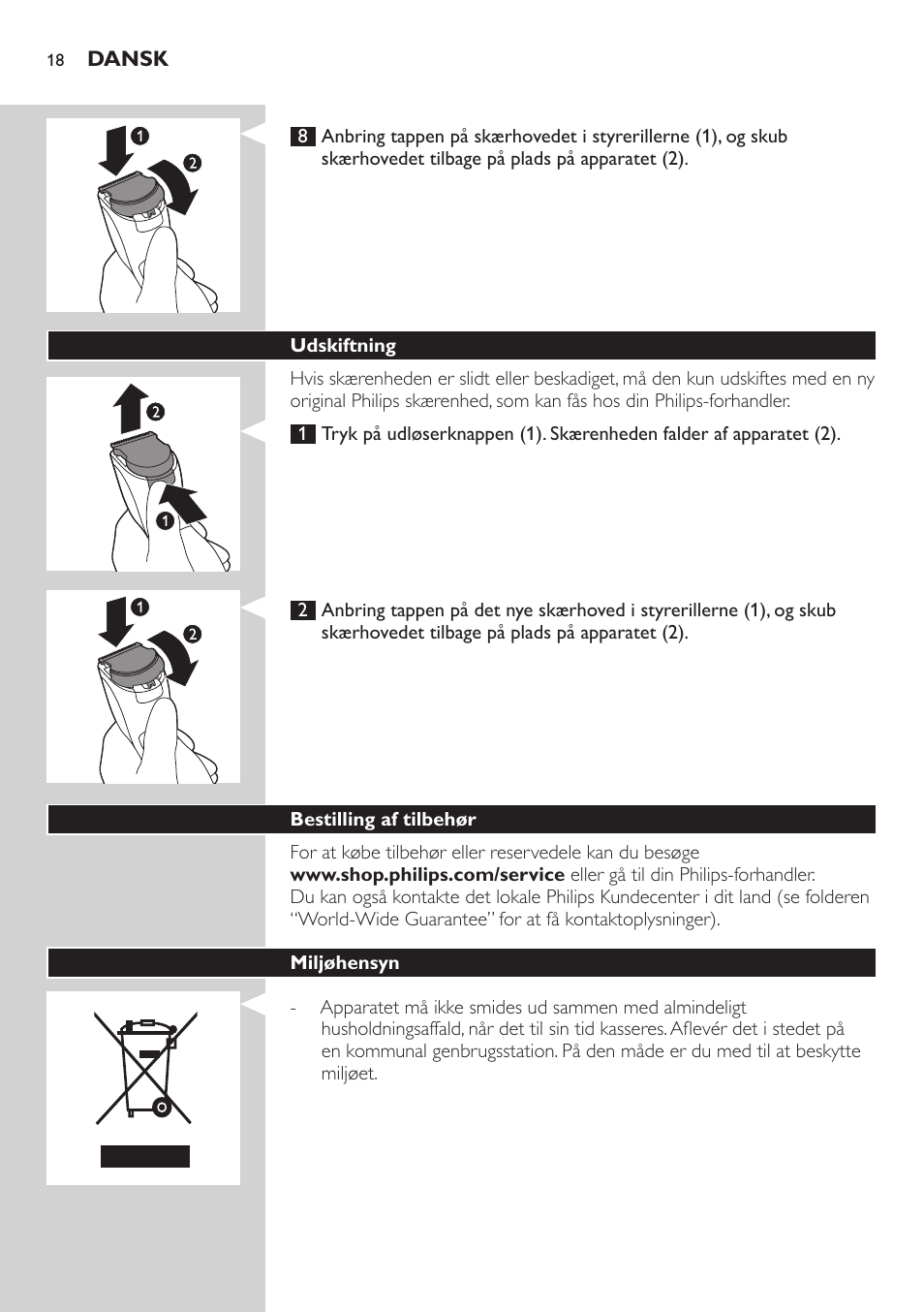 Philips HAIRCLIPPER Series 3000 Tondeuse à cheveux User Manual | Page 18 / 98