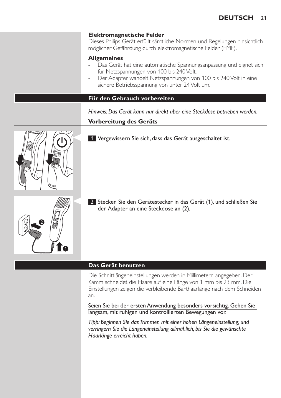 Philips HAIRCLIPPER Series 3000 Tondeuse à cheveux User Manual | Page 21 / 98