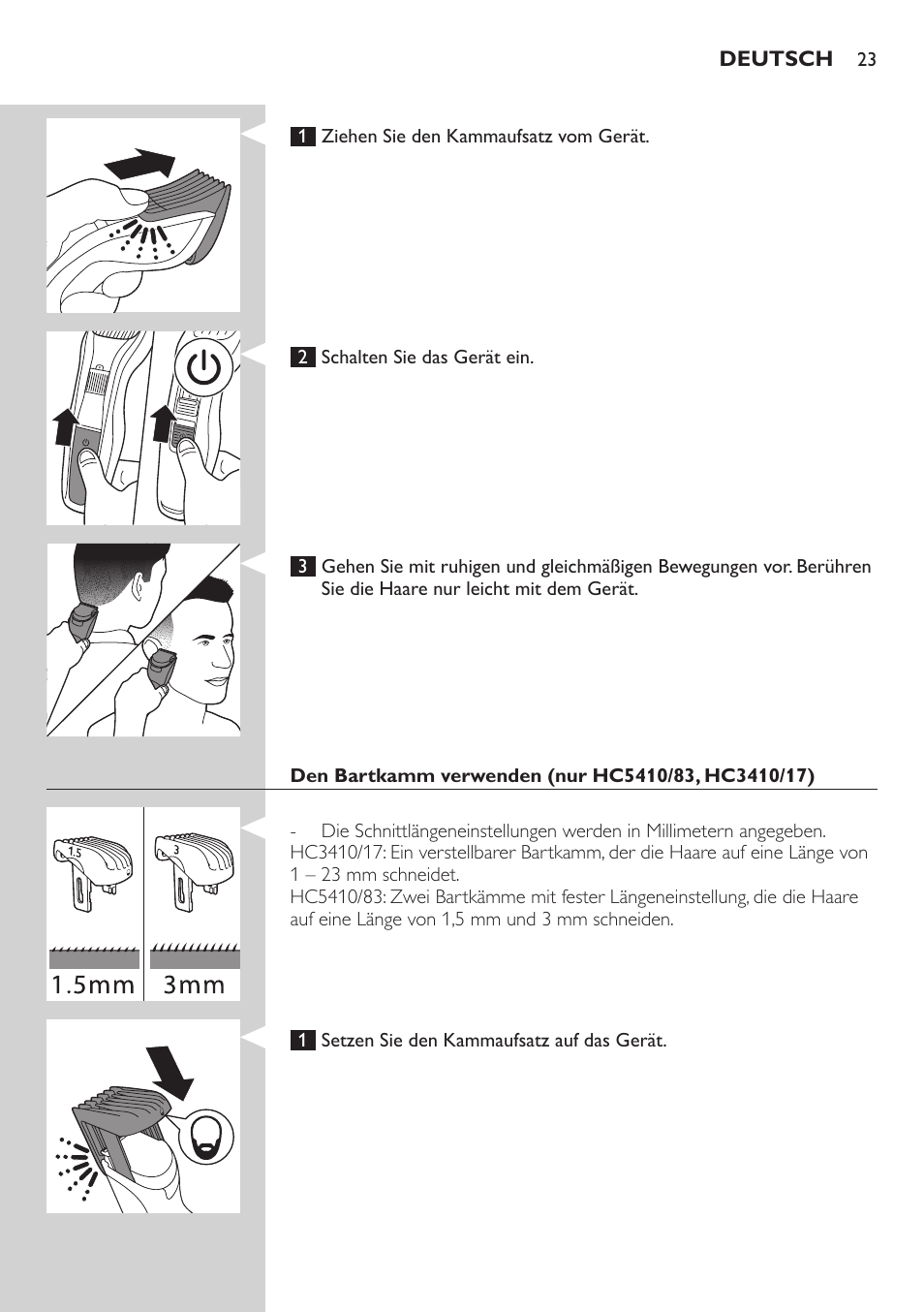 Philips HAIRCLIPPER Series 3000 Tondeuse à cheveux User Manual | Page 23 / 98