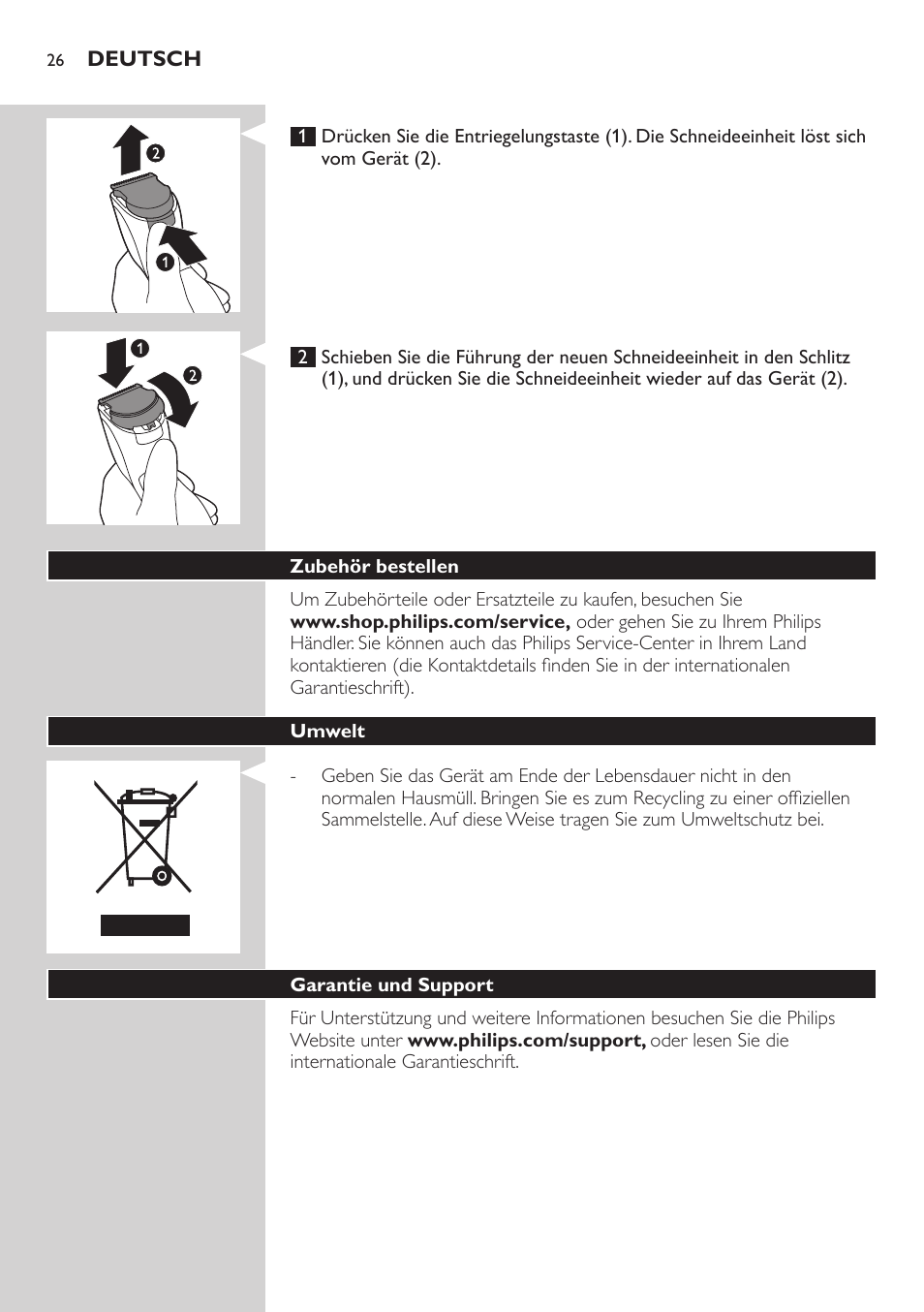 Philips HAIRCLIPPER Series 3000 Tondeuse à cheveux User Manual | Page 26 / 98