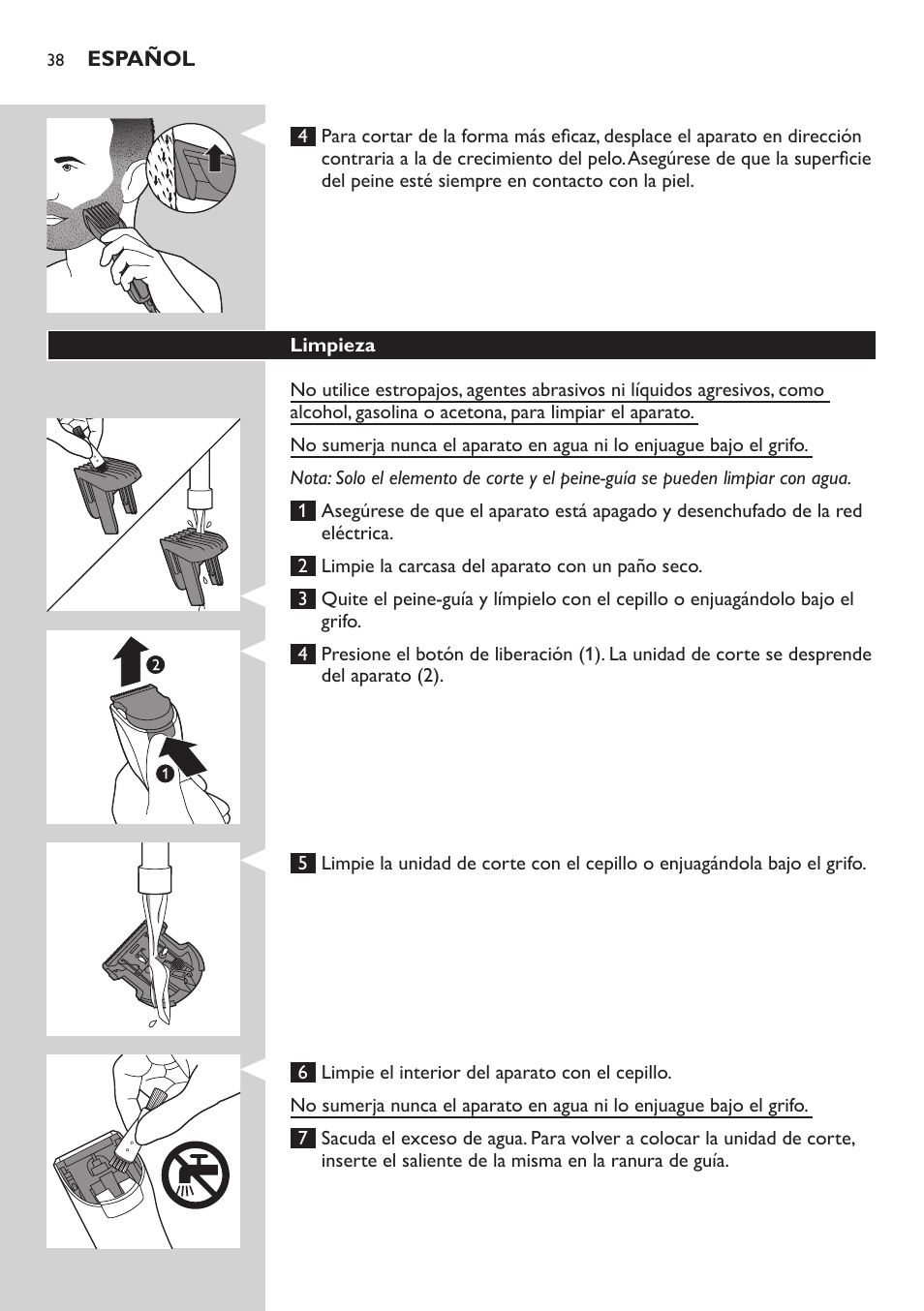 Philips HAIRCLIPPER Series 3000 Tondeuse à cheveux User Manual | Page 38 / 98