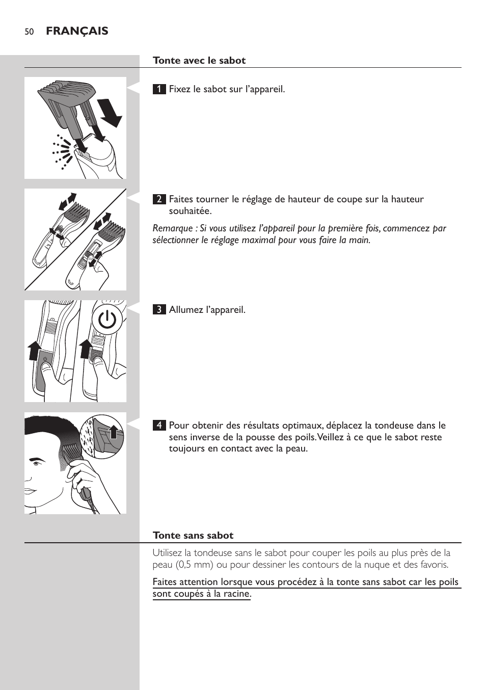 Philips HAIRCLIPPER Series 3000 Tondeuse à cheveux User Manual | Page 50 / 98