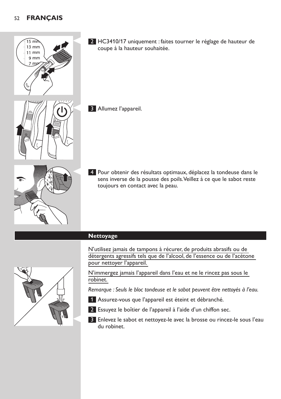 Philips HAIRCLIPPER Series 3000 Tondeuse à cheveux User Manual | Page 52 / 98