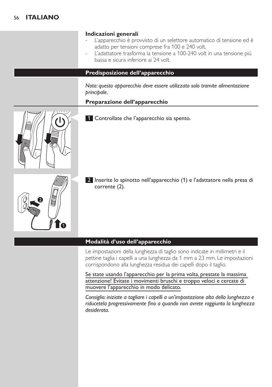 Philips HAIRCLIPPER Series 3000 Tondeuse à cheveux User Manual | Page 56 / 98