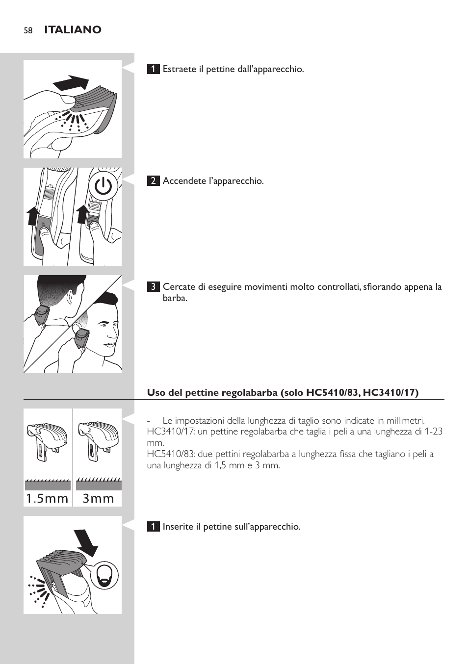 Philips HAIRCLIPPER Series 3000 Tondeuse à cheveux User Manual | Page 58 / 98