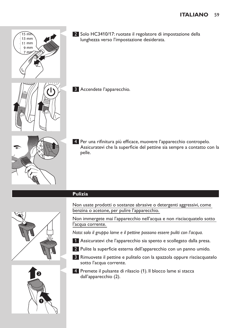 Philips HAIRCLIPPER Series 3000 Tondeuse à cheveux User Manual | Page 59 / 98