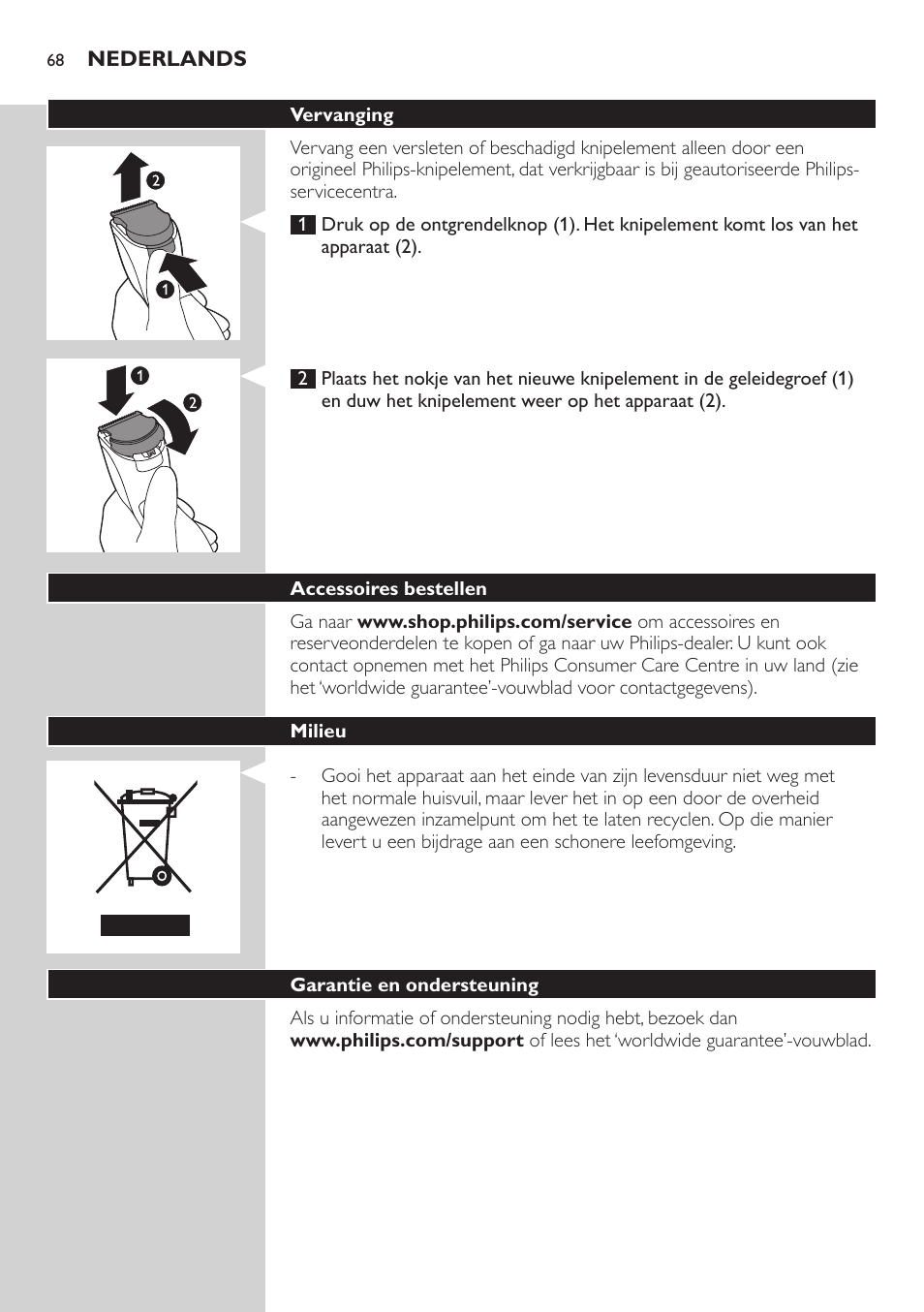 Philips HAIRCLIPPER Series 3000 Tondeuse à cheveux User Manual | Page 68 / 98