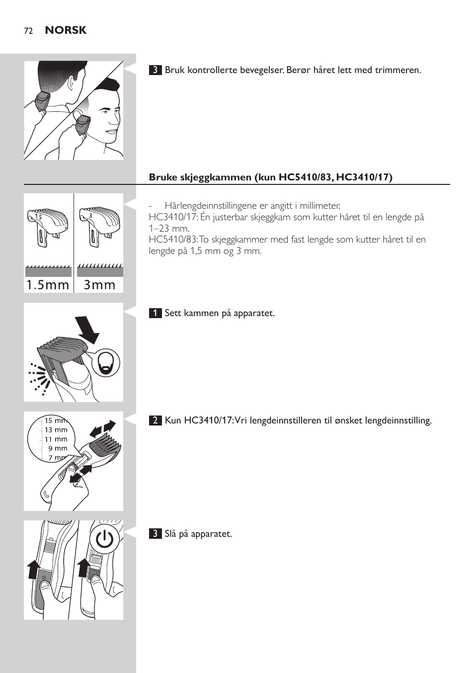 Philips HAIRCLIPPER Series 3000 Tondeuse à cheveux User Manual | Page 72 / 98