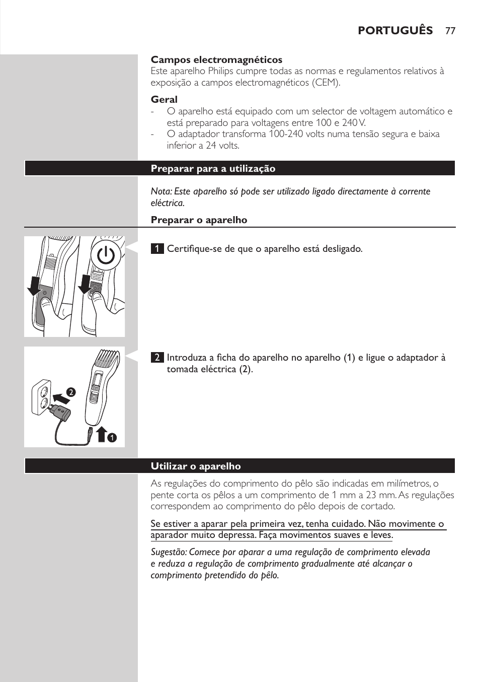 Philips HAIRCLIPPER Series 3000 Tondeuse à cheveux User Manual | Page 77 / 98