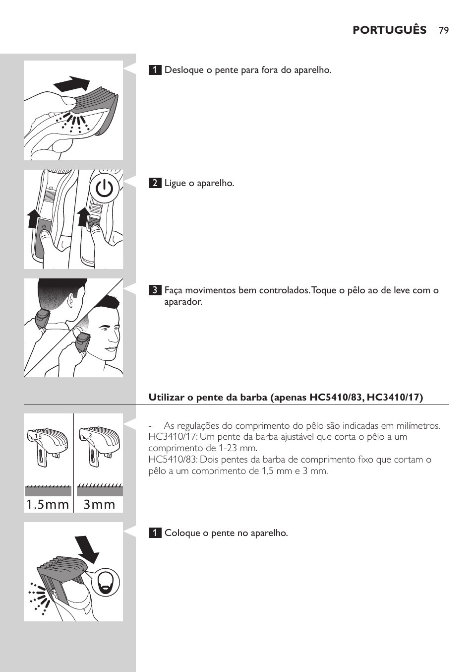 Philips HAIRCLIPPER Series 3000 Tondeuse à cheveux User Manual | Page 79 / 98