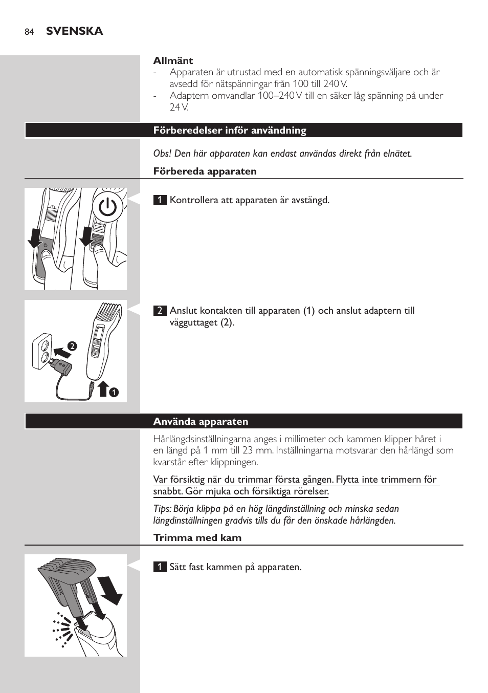 Philips HAIRCLIPPER Series 3000 Tondeuse à cheveux User Manual | Page 84 / 98