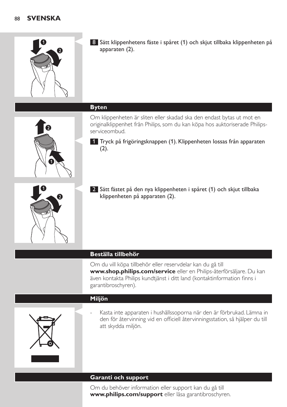 Philips HAIRCLIPPER Series 3000 Tondeuse à cheveux User Manual | Page 88 / 98