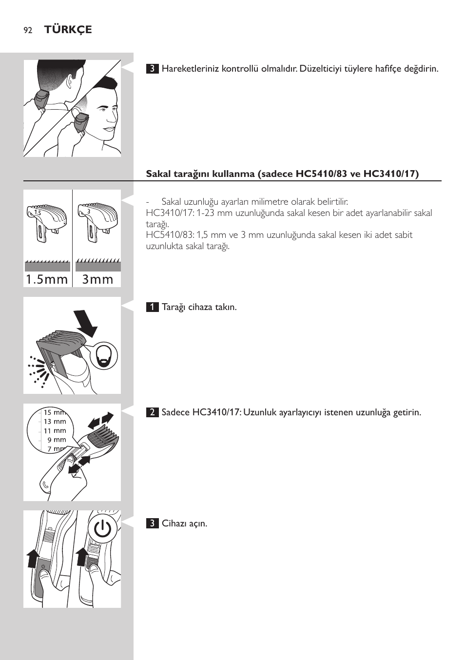 Philips HAIRCLIPPER Series 3000 Tondeuse à cheveux User Manual | Page 92 / 98