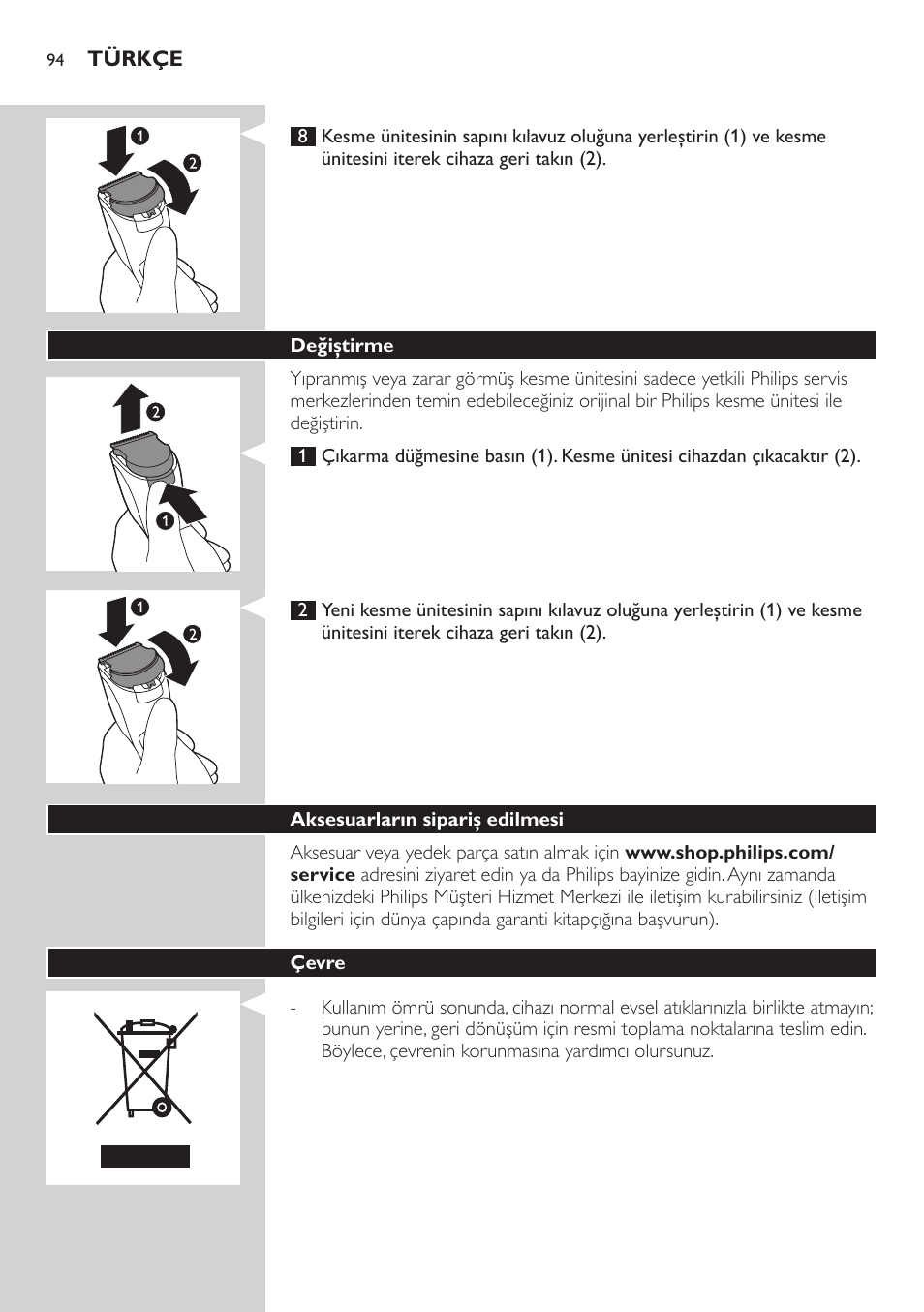 Philips HAIRCLIPPER Series 3000 Tondeuse à cheveux User Manual | Page 94 / 98