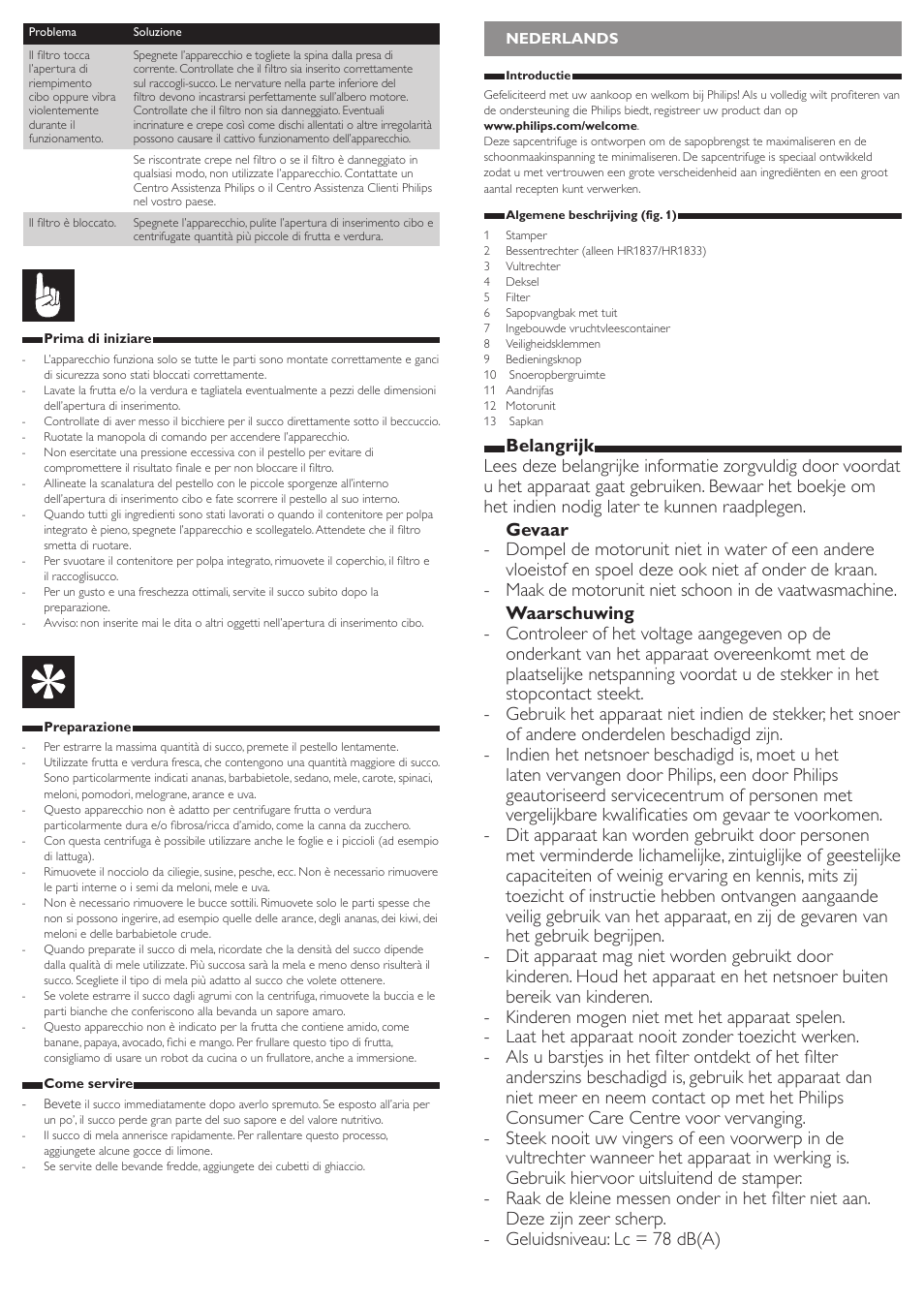 Philips Viva Collection Centrifugeuse User Manual | Page 10 / 13