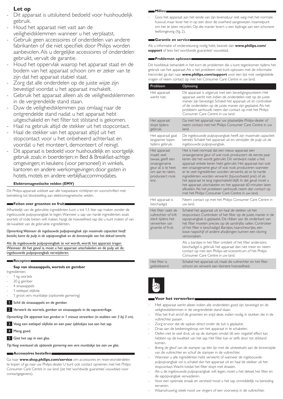 Philips Viva Collection Centrifugeuse User Manual | Page 11 / 13