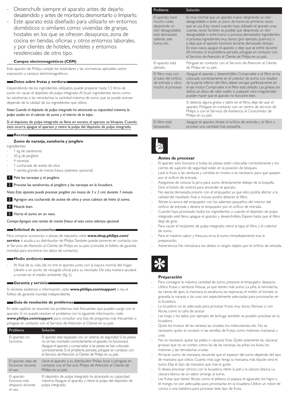 Philips Viva Collection Centrifugeuse User Manual | Page 6 / 13