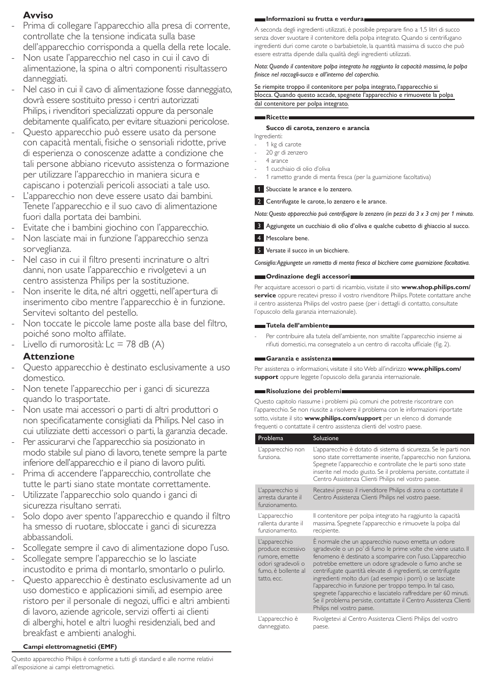 Philips Viva Collection Centrifugeuse User Manual | Page 9 / 13