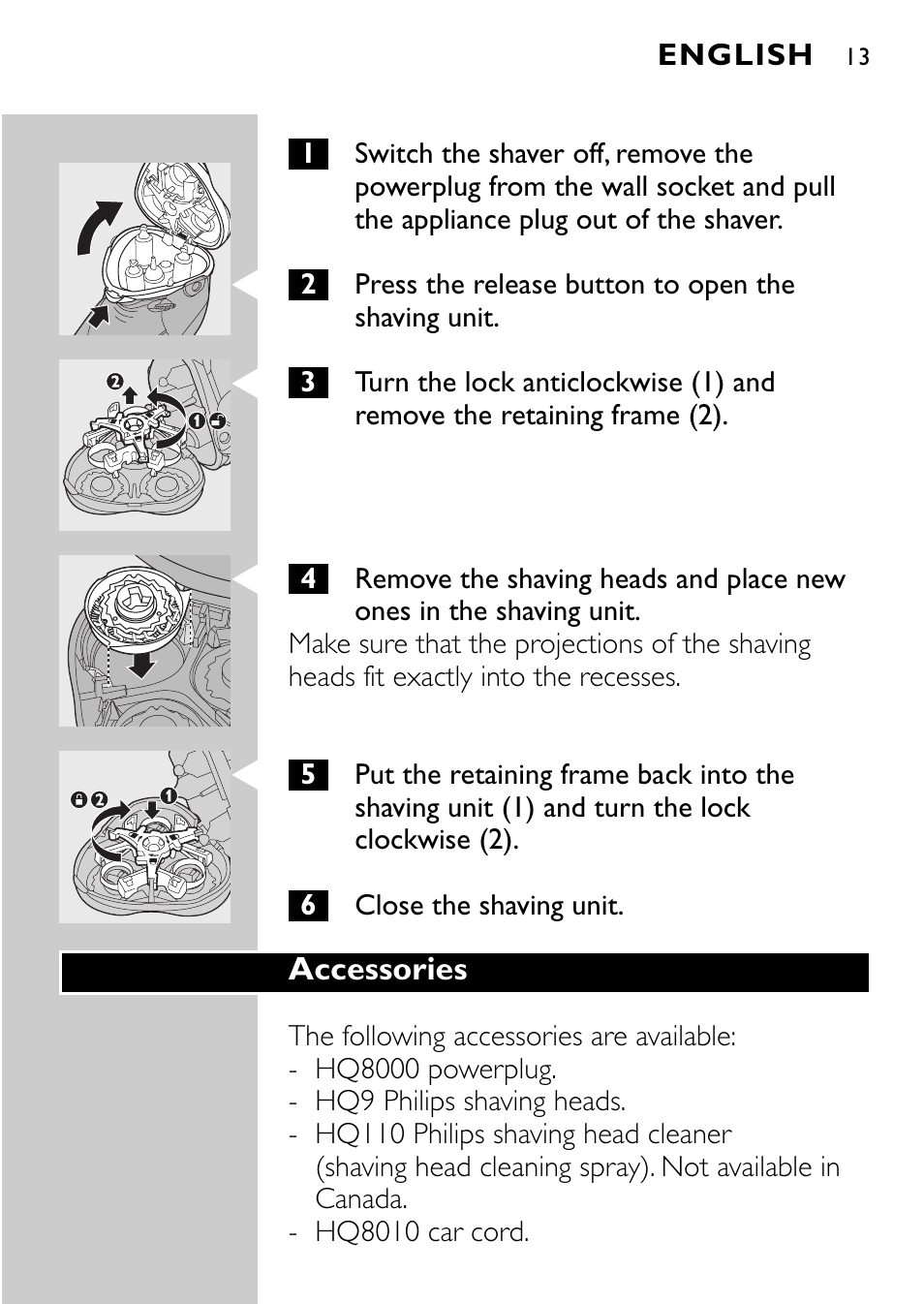 Philips Rasoir électrique User Manual | Page 11 / 112