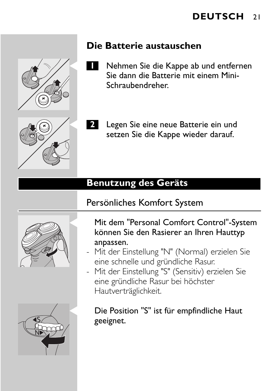 Philips Rasoir électrique User Manual | Page 19 / 112