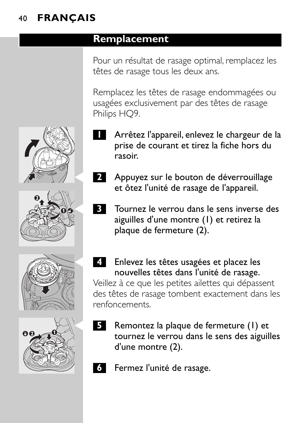 Philips Rasoir électrique User Manual | Page 38 / 112