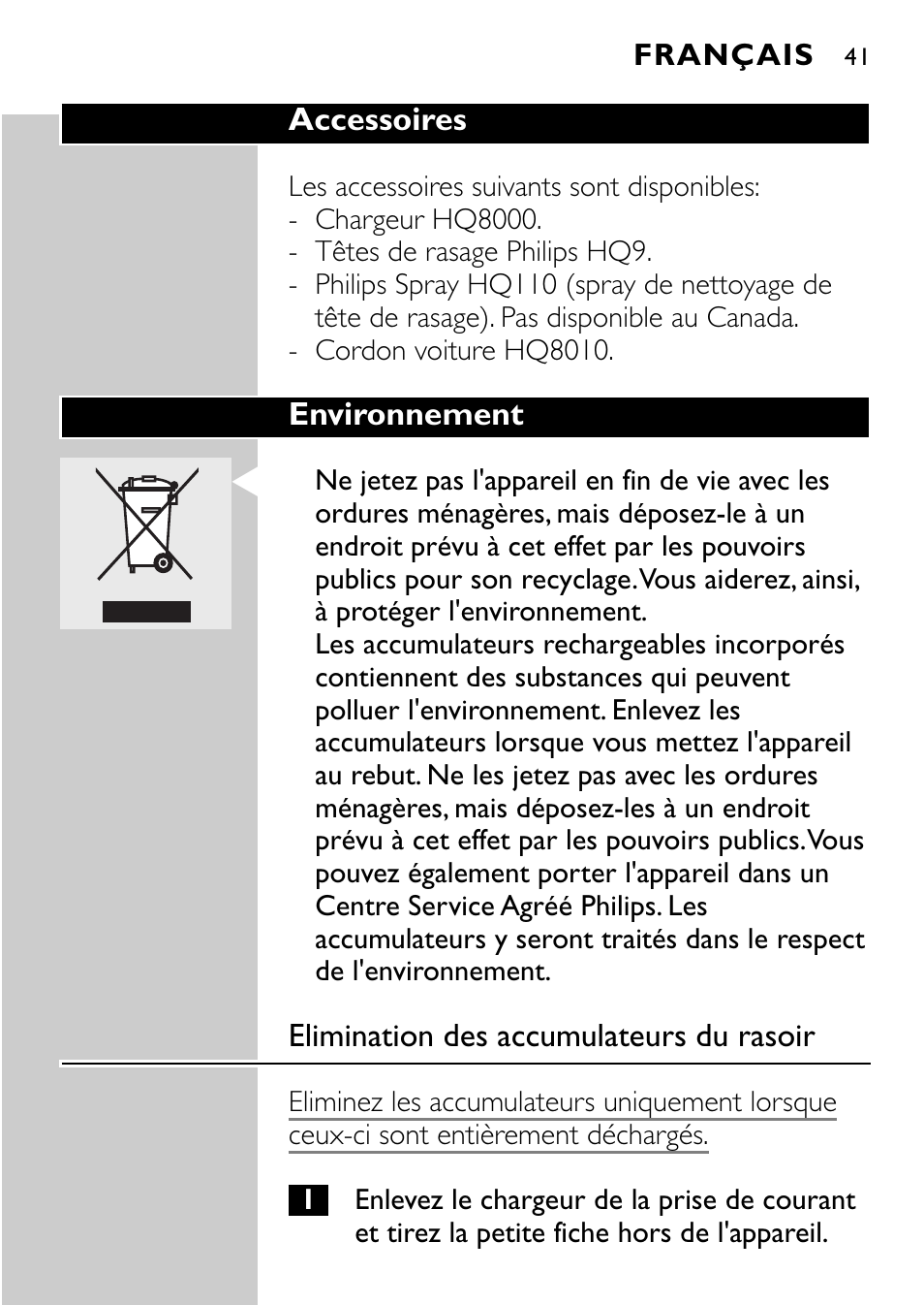 Philips Rasoir électrique User Manual | Page 39 / 112