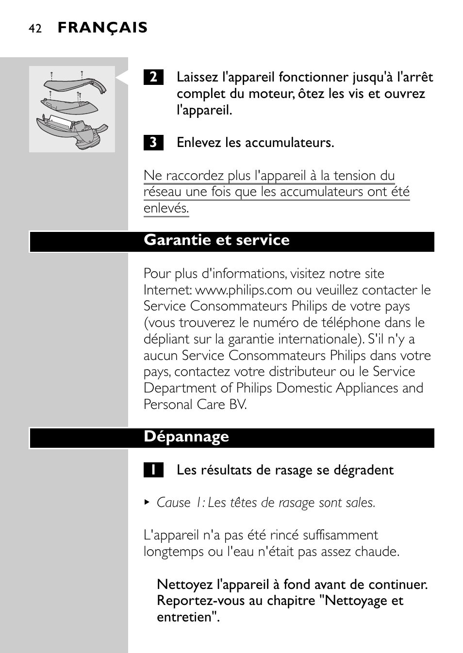 Philips Rasoir électrique User Manual | Page 40 / 112