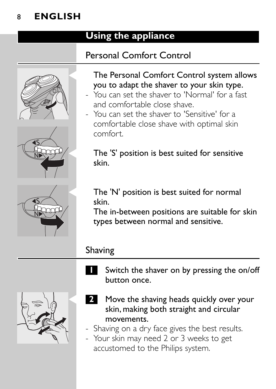 Philips Rasoir électrique User Manual | Page 6 / 112