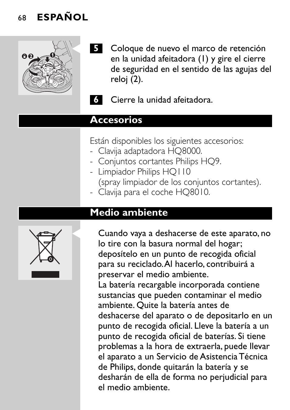 Philips Rasoir électrique User Manual | Page 66 / 112