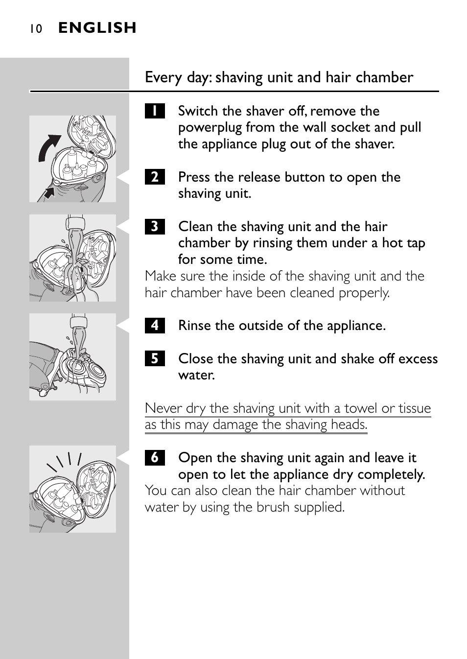 Philips Rasoir électrique User Manual | Page 8 / 112