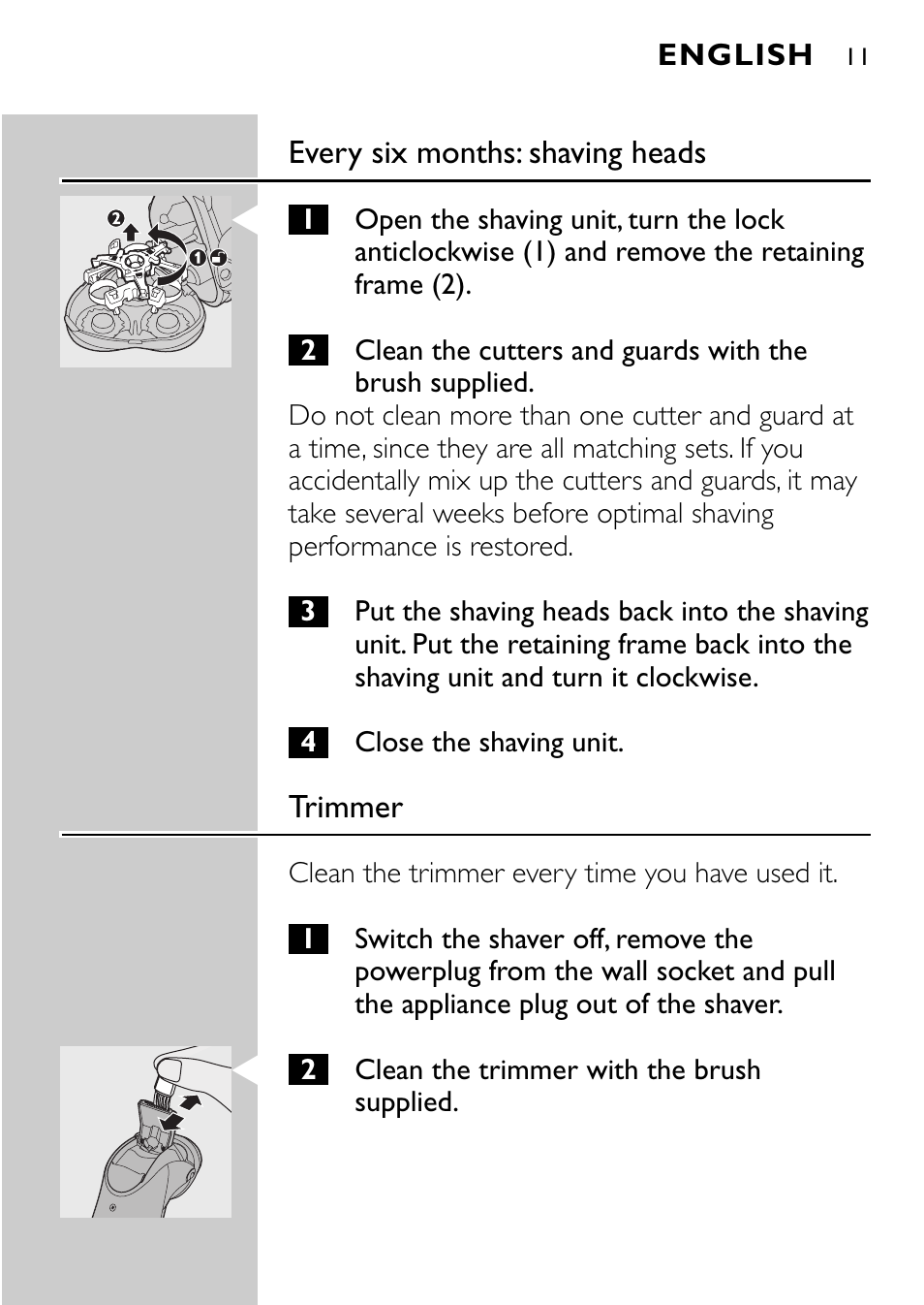 Philips Rasoir électrique User Manual | Page 9 / 112