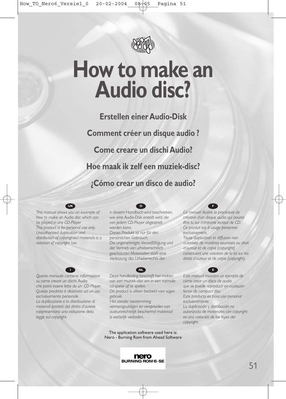 How to make an audio disc | Philips Lecteur interne User Manual | Page 51 / 64