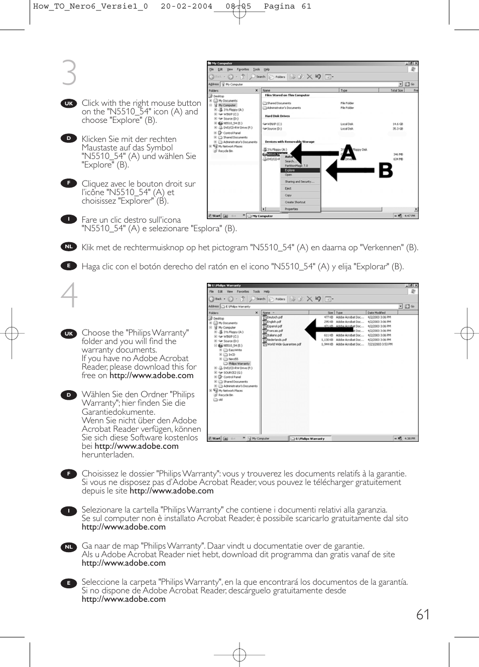 Philips Lecteur interne User Manual | Page 61 / 64