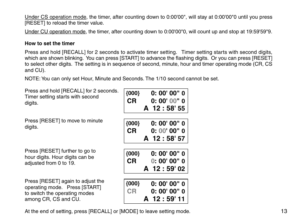 Accusplit AE790M500 User Manual | Page 15 / 21