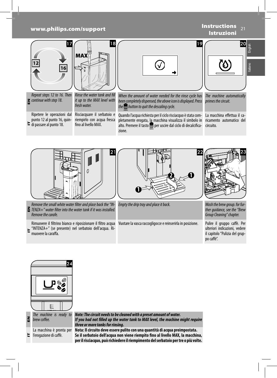 Philips Saeco Moltio Machine espresso Super Automatique User Manual | Page 21 / 80