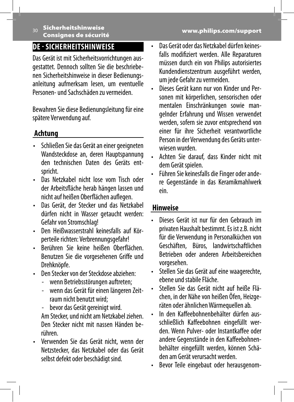 Philips Saeco Moltio Machine espresso Super Automatique User Manual | Page 30 / 80