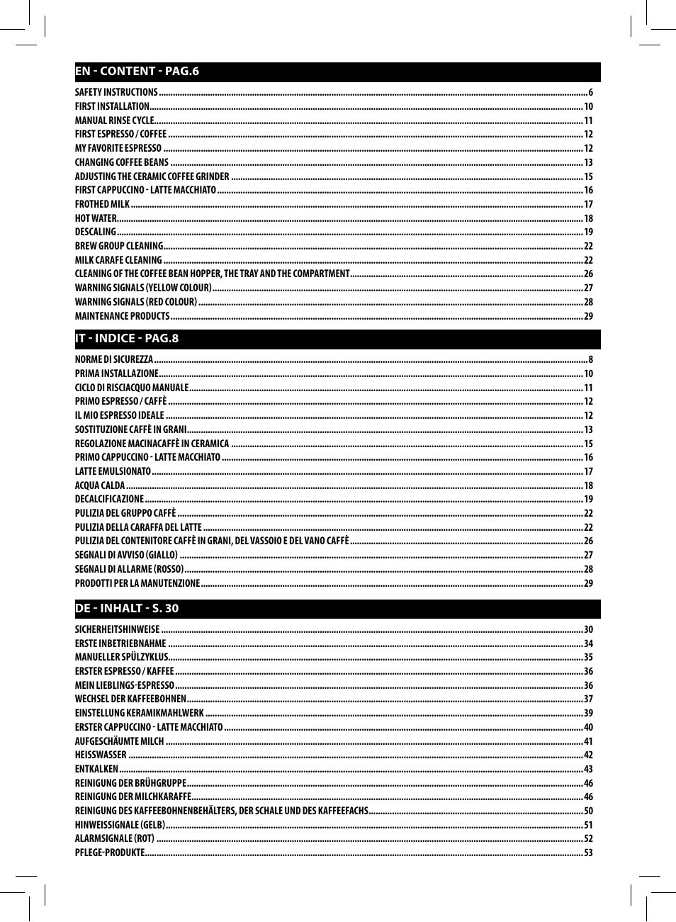 Philips Saeco Moltio Machine espresso Super Automatique User Manual | Page 4 / 80