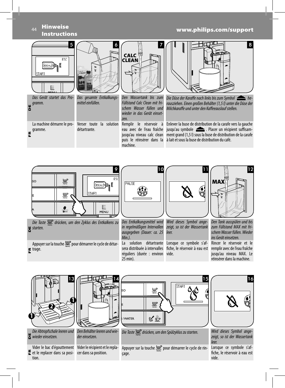 Philips Saeco Moltio Machine espresso Super Automatique User Manual | Page 44 / 80