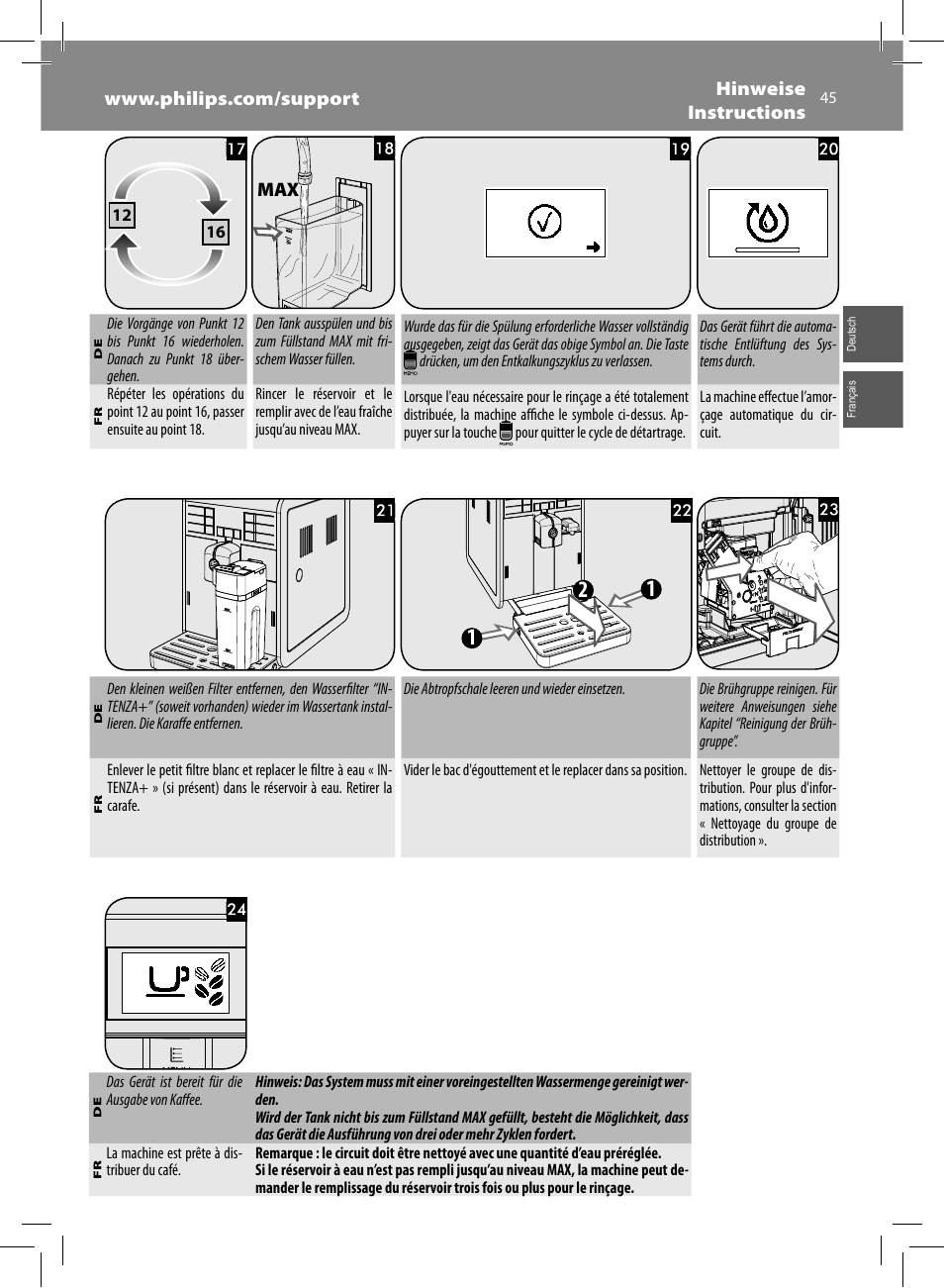 Philips Saeco Moltio Machine espresso Super Automatique User Manual | Page 45 / 80