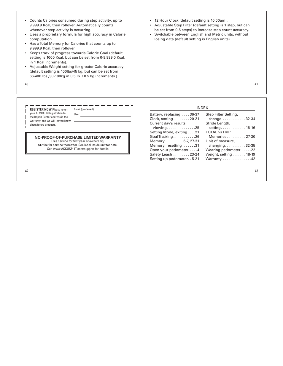 Accusplit Eagle AE190XLG User Manual | Page 6 / 6