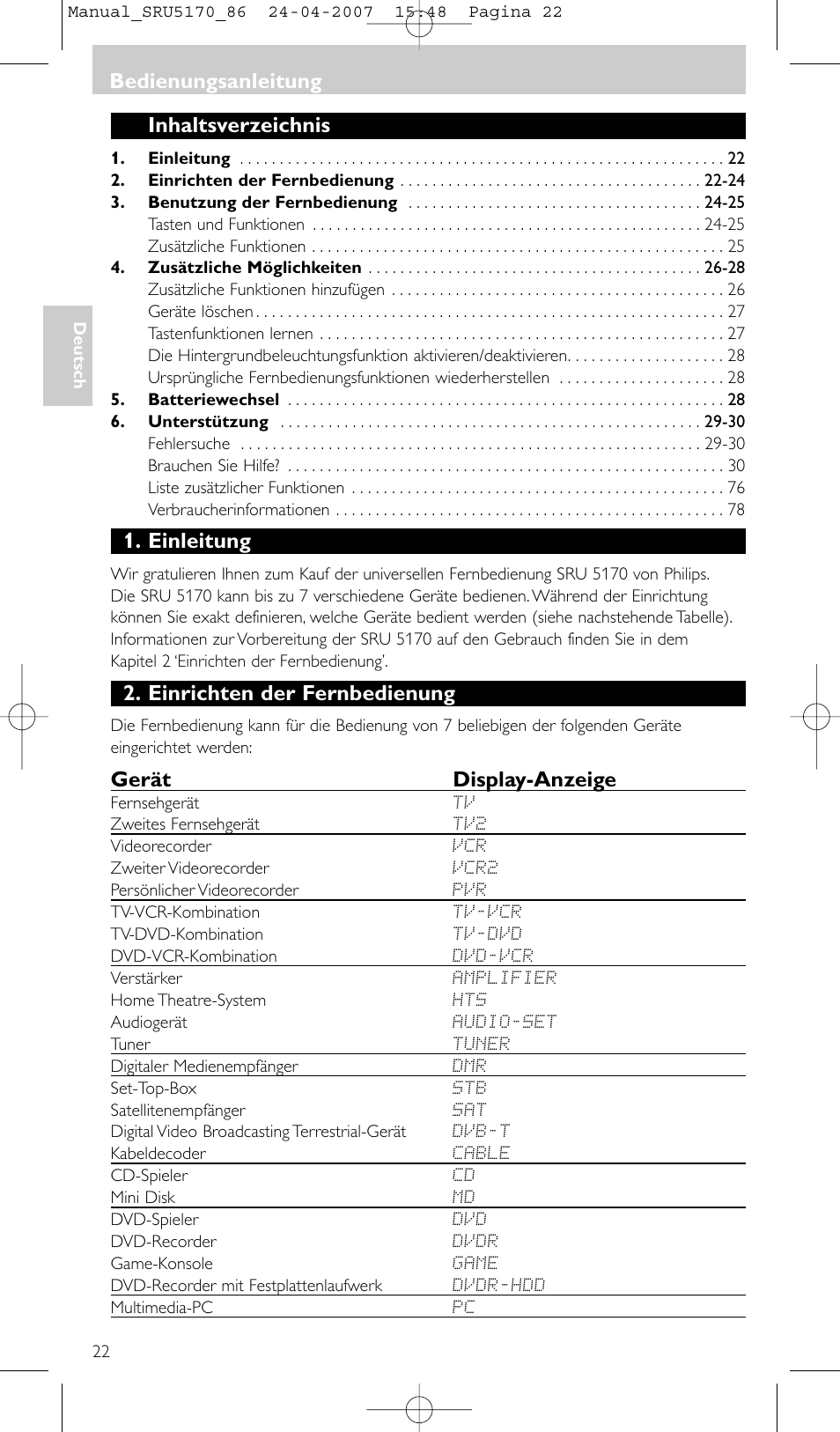 Philips Télécommande universelle User Manual | Page 22 / 80